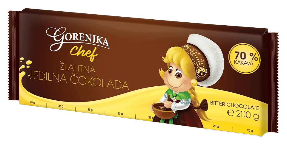 Gorenjka Chef žlahtna jedilna 70 % 200 g
